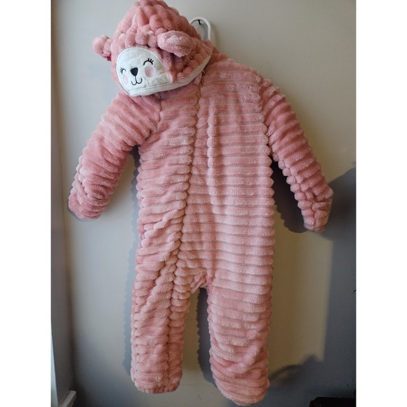 Koala Baby Boutique Other - Adorable Koala Baby 1-Piece Pink Plush Hooded Pram Suit/Jumper-Size 18-24 Months